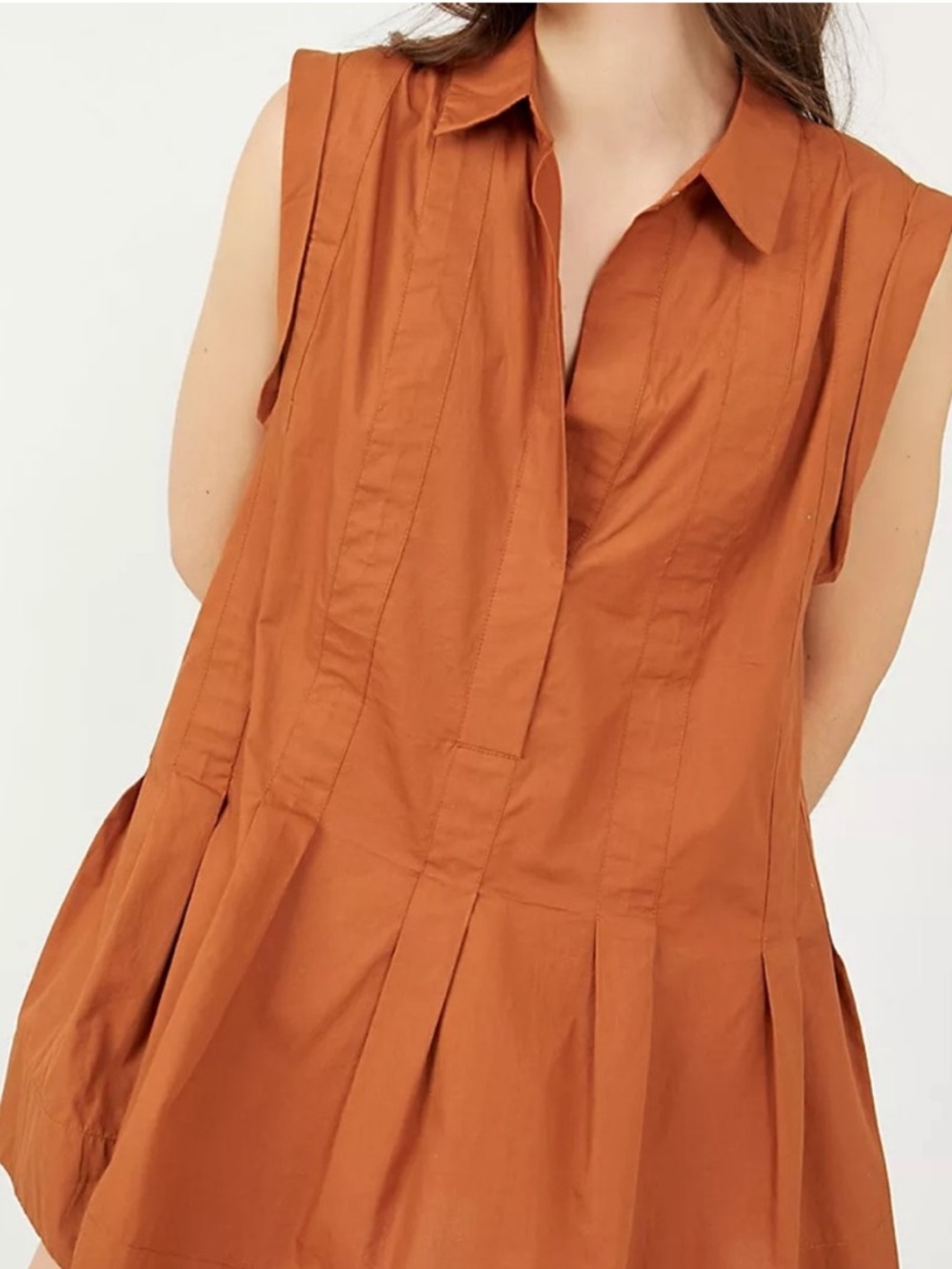 Free People Naomi Pleated Mini Dress in Sienna - Picture 5 of 8